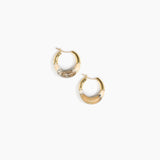 Dinosaur Designs Small Horn Hoop Earrings in Sandy Pearl color resin with Nano-Coated Brass Material