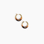 Dinosaur Designs Small Horn Hoop Earrings in Dark Horn color resin with Nano-Coated Brass Material