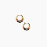 Dinosaur Designs Small Horn Hoop Earrings in Dark Horn color resin with Nano-Coated Brass Material