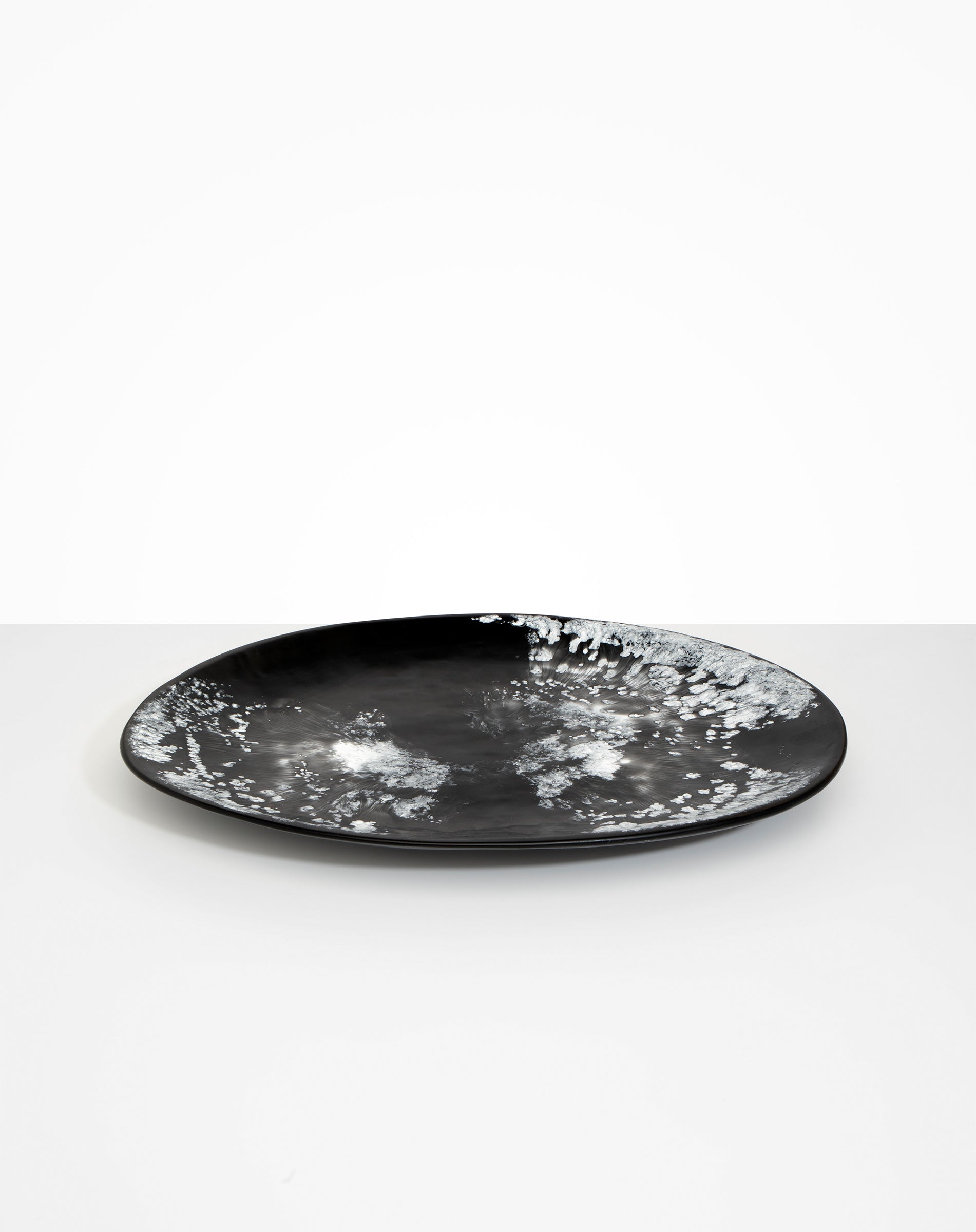 Dinosaur Designs Long Temple Platter in Black Marble color resin