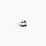 Dinosaur Designs Cube Ring in White Marble color resin with Wide Fit