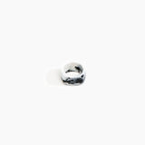 Dinosaur Designs Cube Ring in White Marble color resin with Wide Fit
