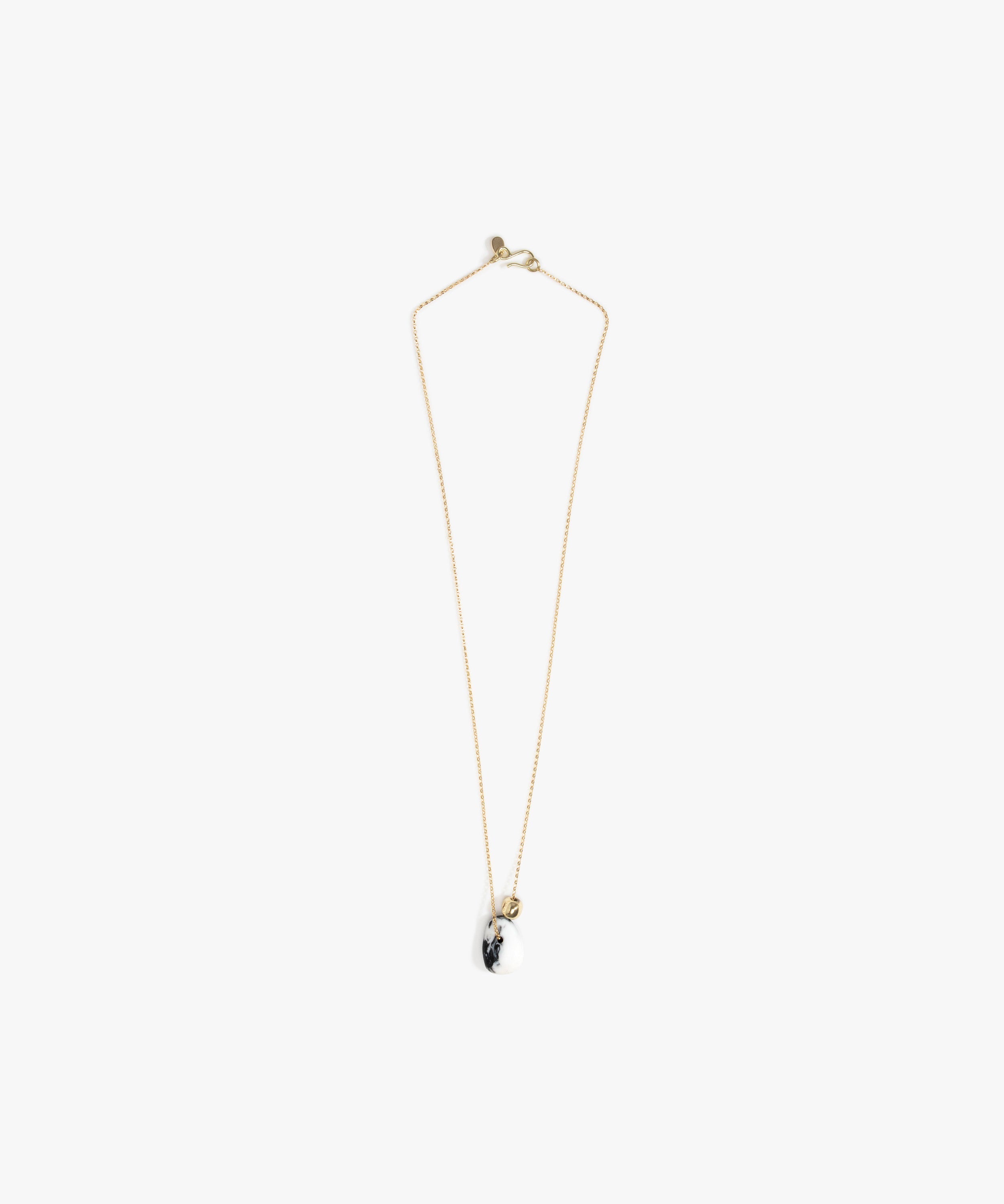 Dinosaur Designs Joie De Vivre Pendant in White Marble color resin with Gold-Filled Material