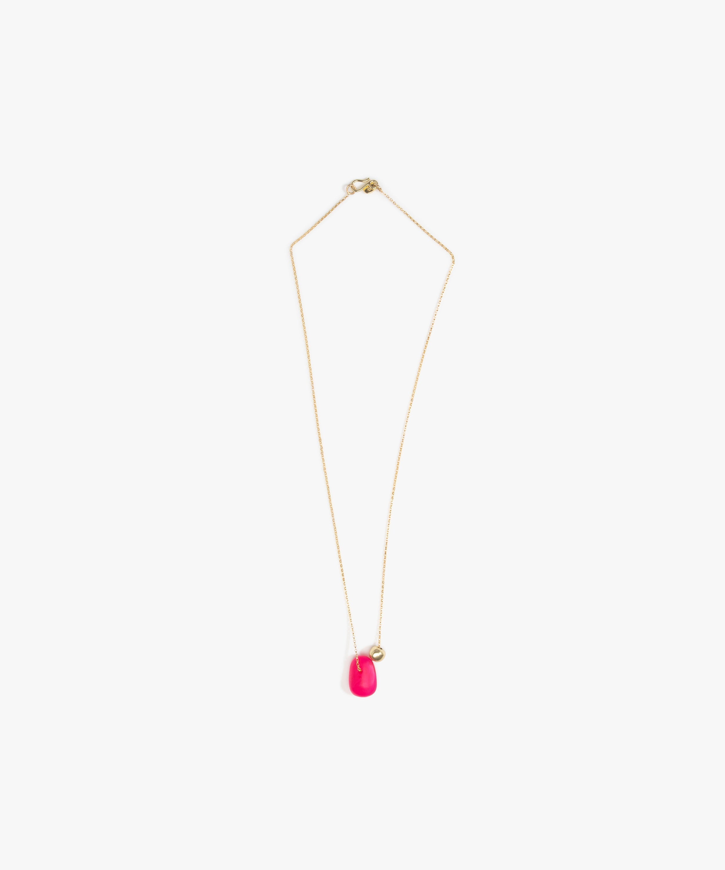 Dinosaur Designs Joie De Vivre Pendant in Flamingo color resin with Gold-Filled Material