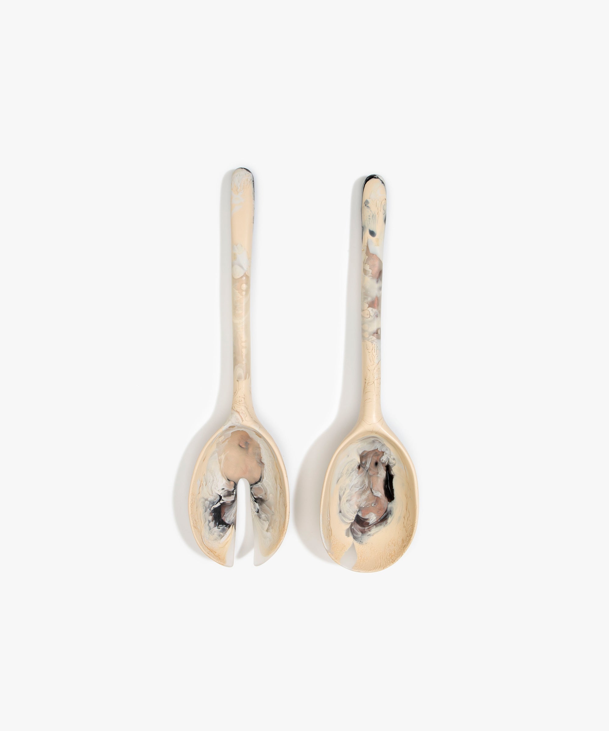 Dinosaur Designs Long Stone Servers in Sandy Pearl color resin