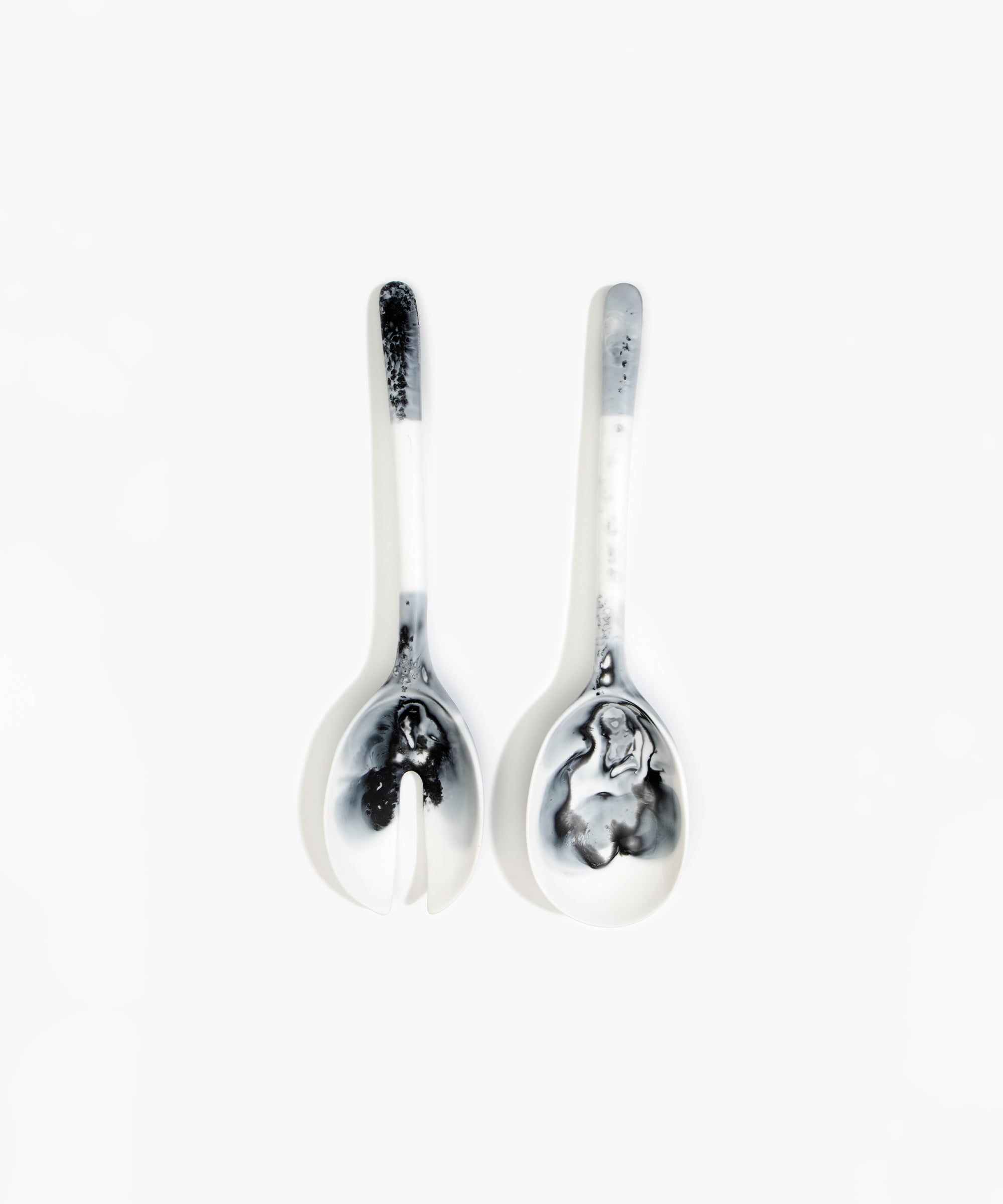 Dinosaur Designs Long Stone Servers in White Marble color resin