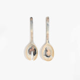 Dinosaur Designs Short Stone Servers in Sandy Pearl color resin