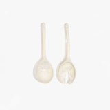 Dinosaur Designs Short Stone Servers in Chalk Swirl color resin