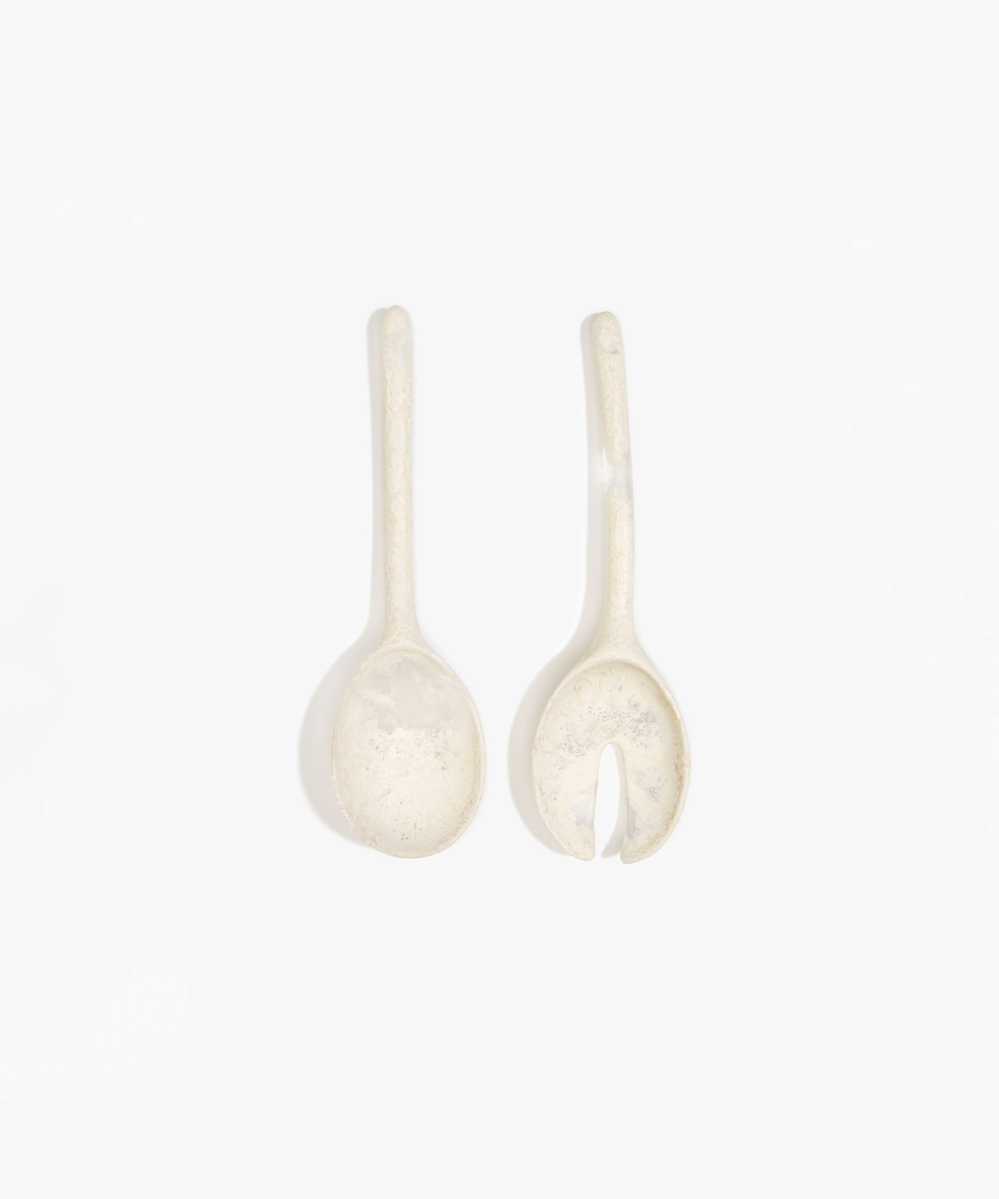 Dinosaur Designs Short Stone Servers in Chalk Swirl color resin