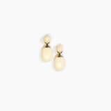 Dinosaur Designs Small River Rock Earrings in Cream color resin with Studs Backing
