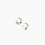 Dinosaur Designs Small Horn Earrings in White Marble color resin with Nano-Coated Brass Material