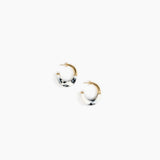 Dinosaur Designs Small Horn Earrings in White Marble color resin with Nano-Coated Brass Material