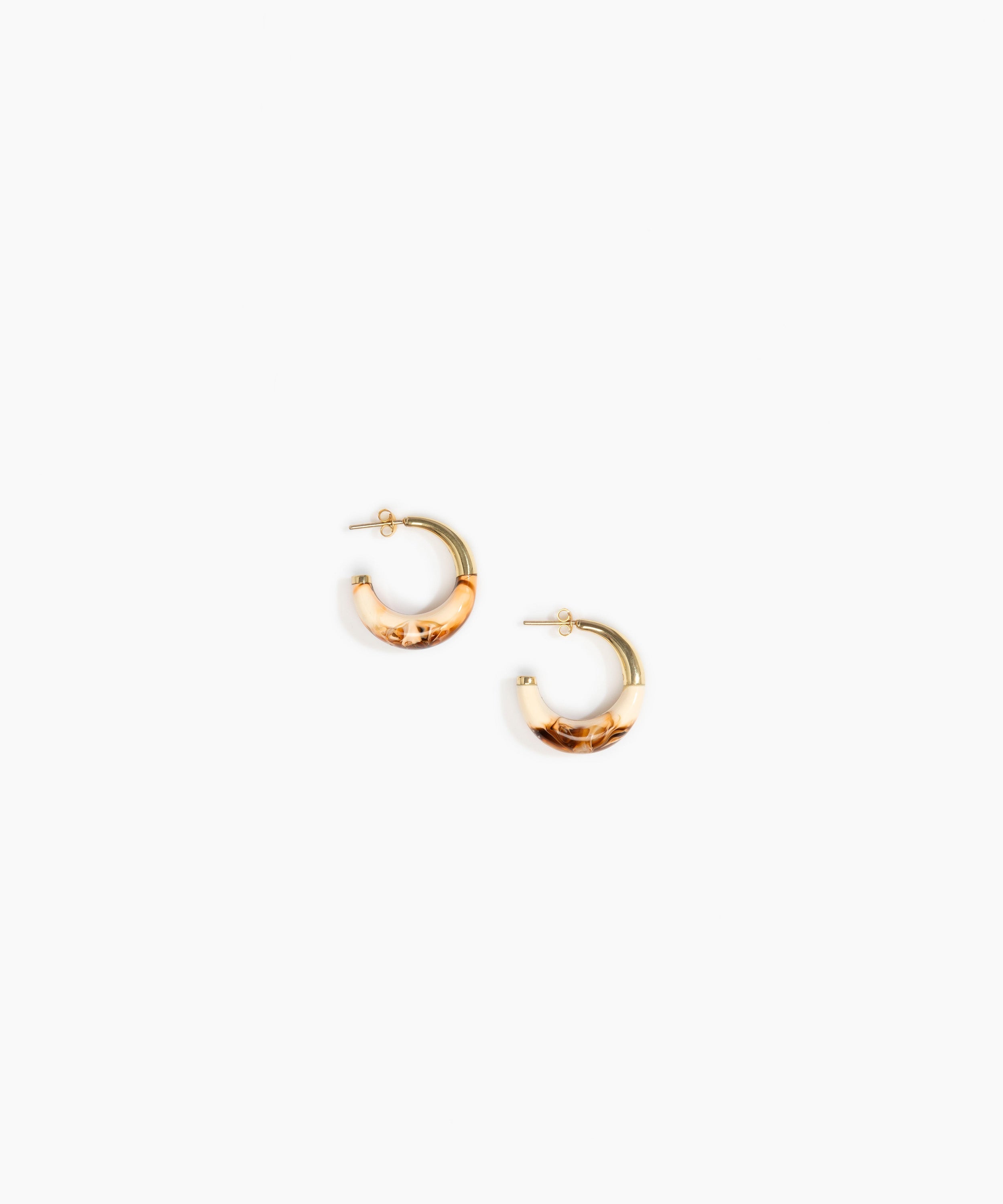 Dinosaur Designs Small Horn Earrings Earrings in Light Horn Colour resin