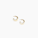 Dinosaur Designs Small Horn Earrings in Chalk Swirl color resin with Nano-Coated Brass Material