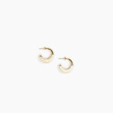 Dinosaur Designs Small Horn Earrings in Chalk Swirl color resin with Nano-Coated Brass Material