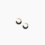 Dinosaur Designs Small Horn Earrings in Black color resin with Nano-Coated Brass Material