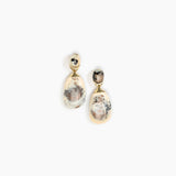 Dinosaur Designs Large River Rock Earrings in Sandy Pearl color resin with Studs Backing