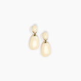 Dinosaur Designs Large River Rock Earrings in Cream color resin with Studs Backing