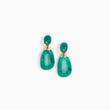 Dinosaur Designs Large River Rock Earrings in Mineral Swirl color resin with Studs Backing