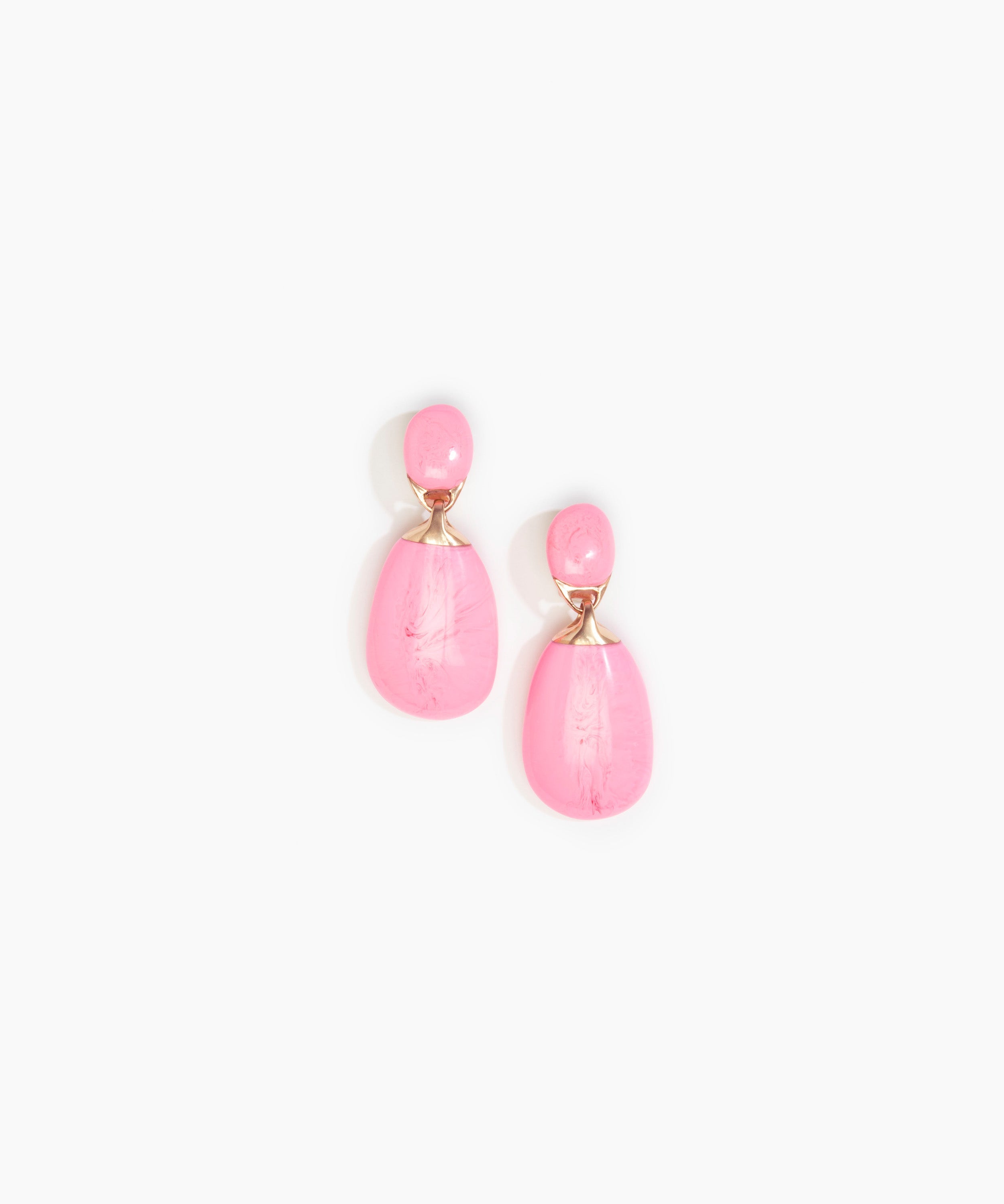 Dinosaur Designs Large River Rock Earrings in Parakeet color resin with Clips Backing