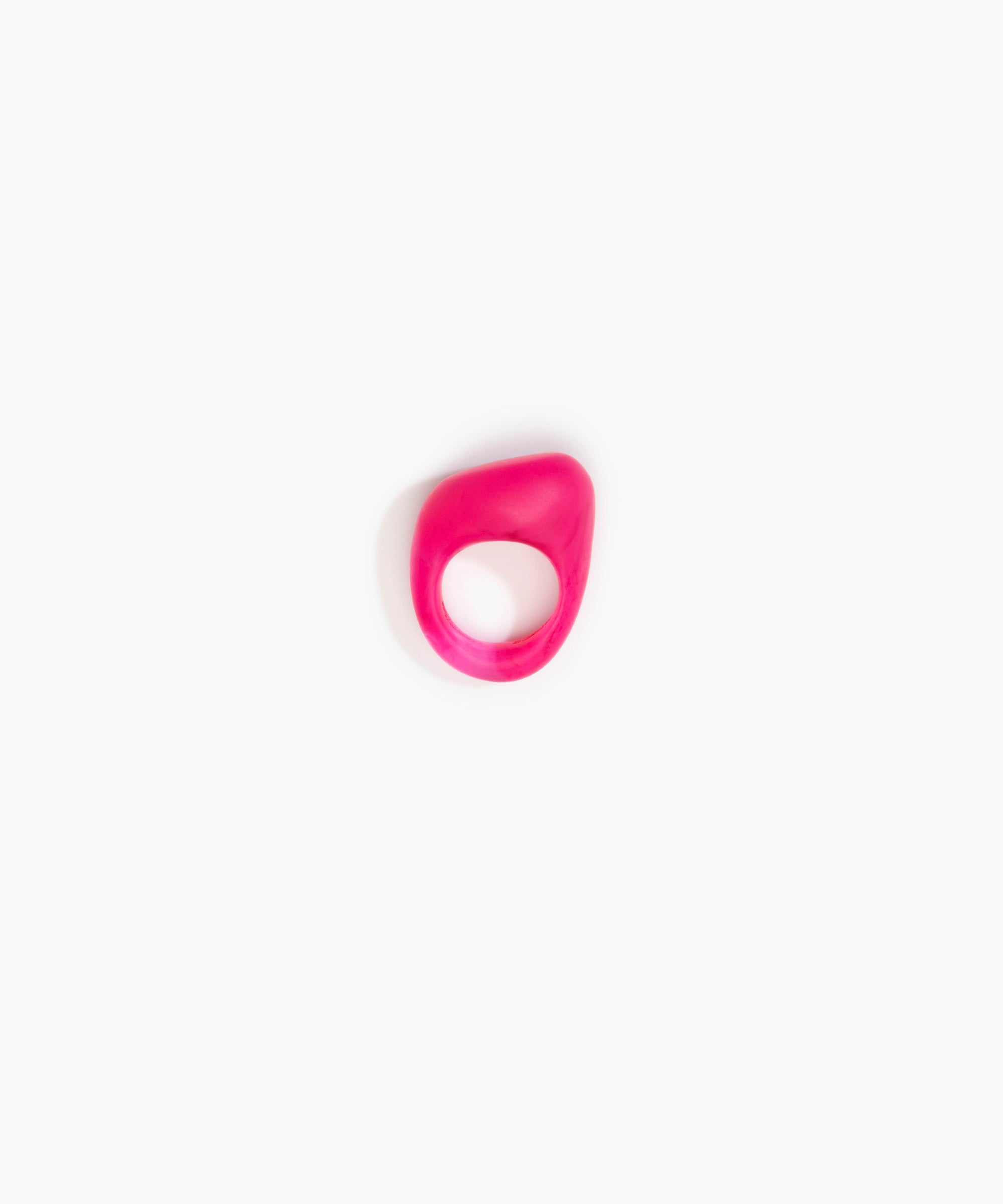Dinosaur Designs Pebble Ring in Flamingo color resin with Regular Fit