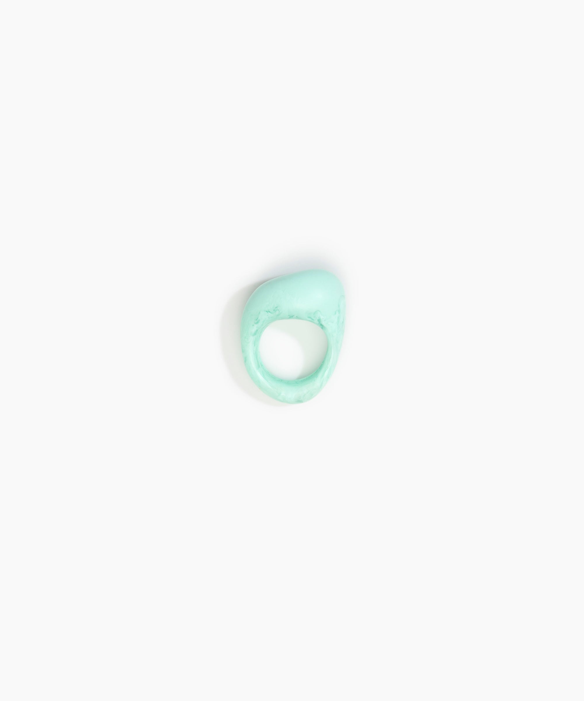 Dinosaur Designs Pebble Ring in Mint color resin with Regular Fit