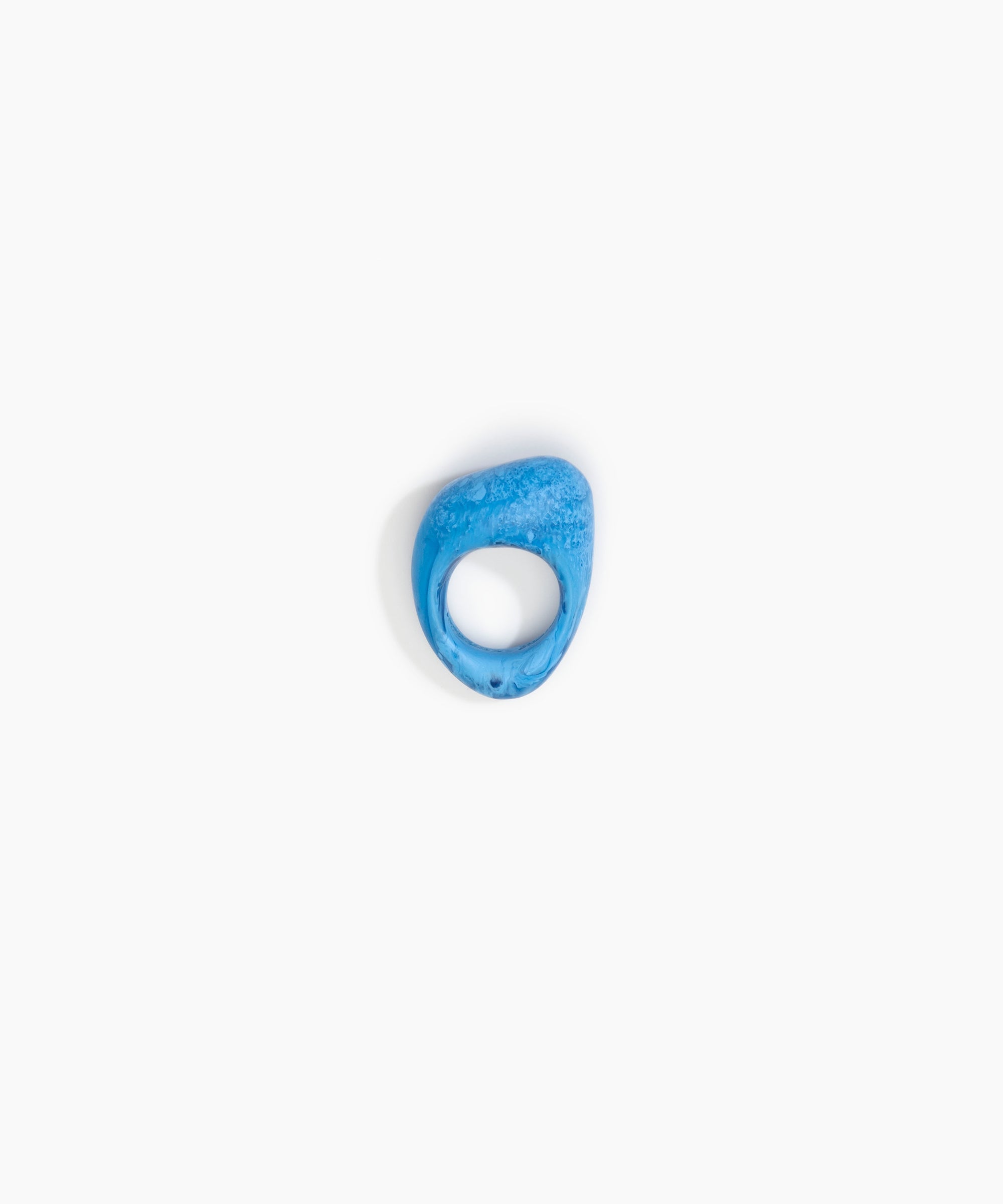 Dinosaur Designs Pebble Ring in Sky color resin with Regular Fit