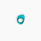 Dinosaur Designs Pebble Ring in Lagoon color resin with Regular Fit