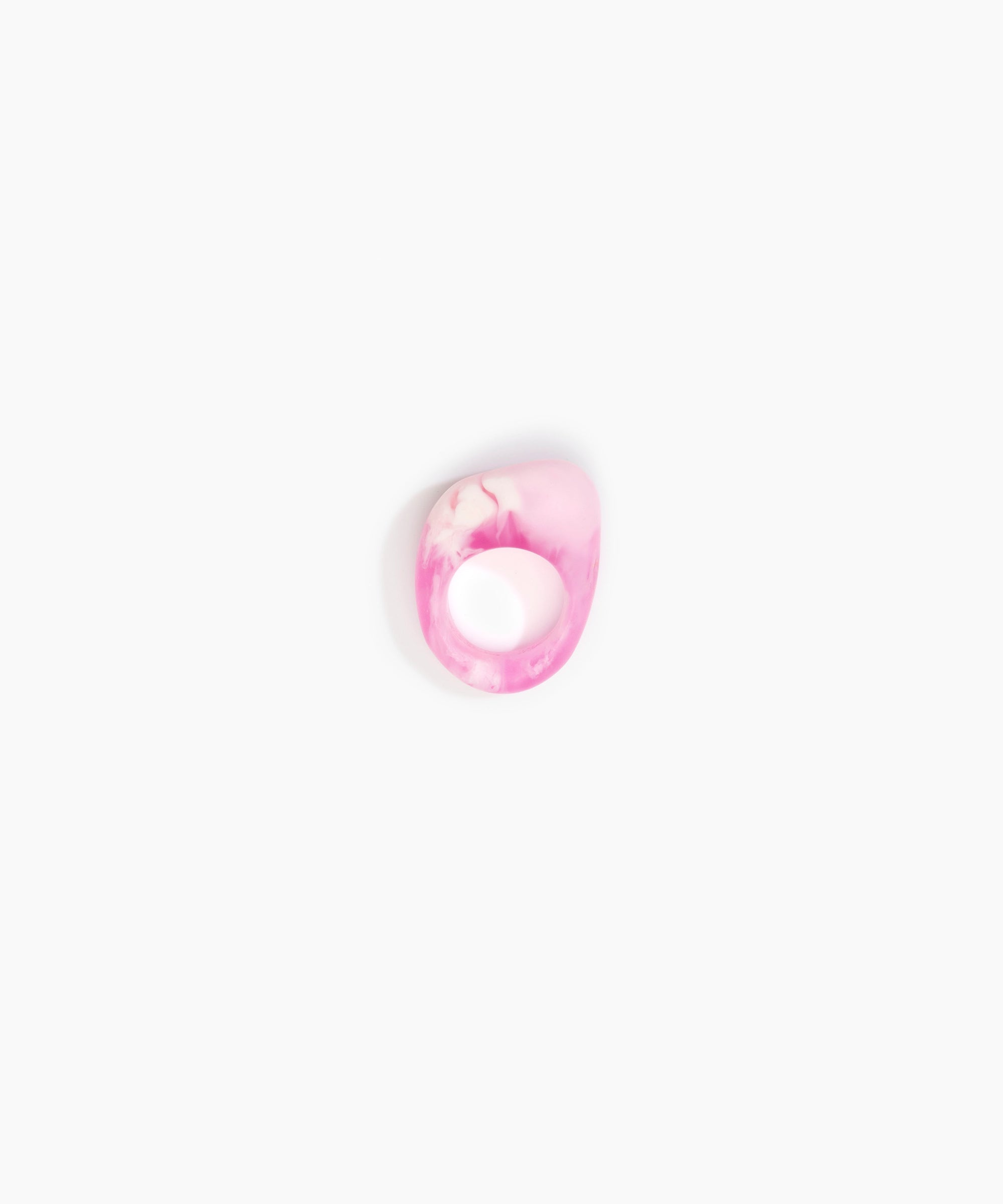 Dinosaur Designs Pebble Ring in Shell Pink color resin with Regular Fit