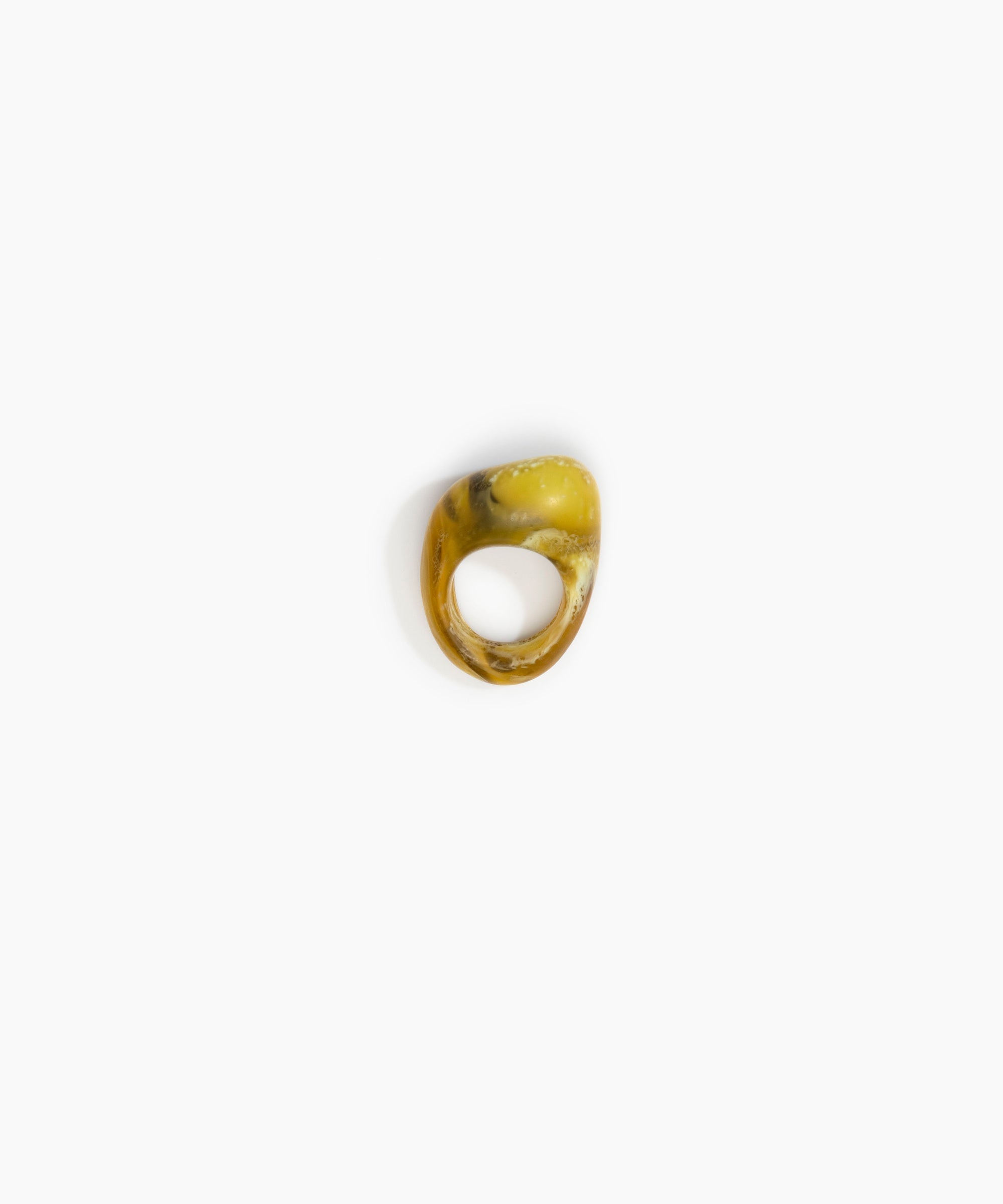 Dinosaur Designs Pebble Ring in Malachite color resin with Regular Fit