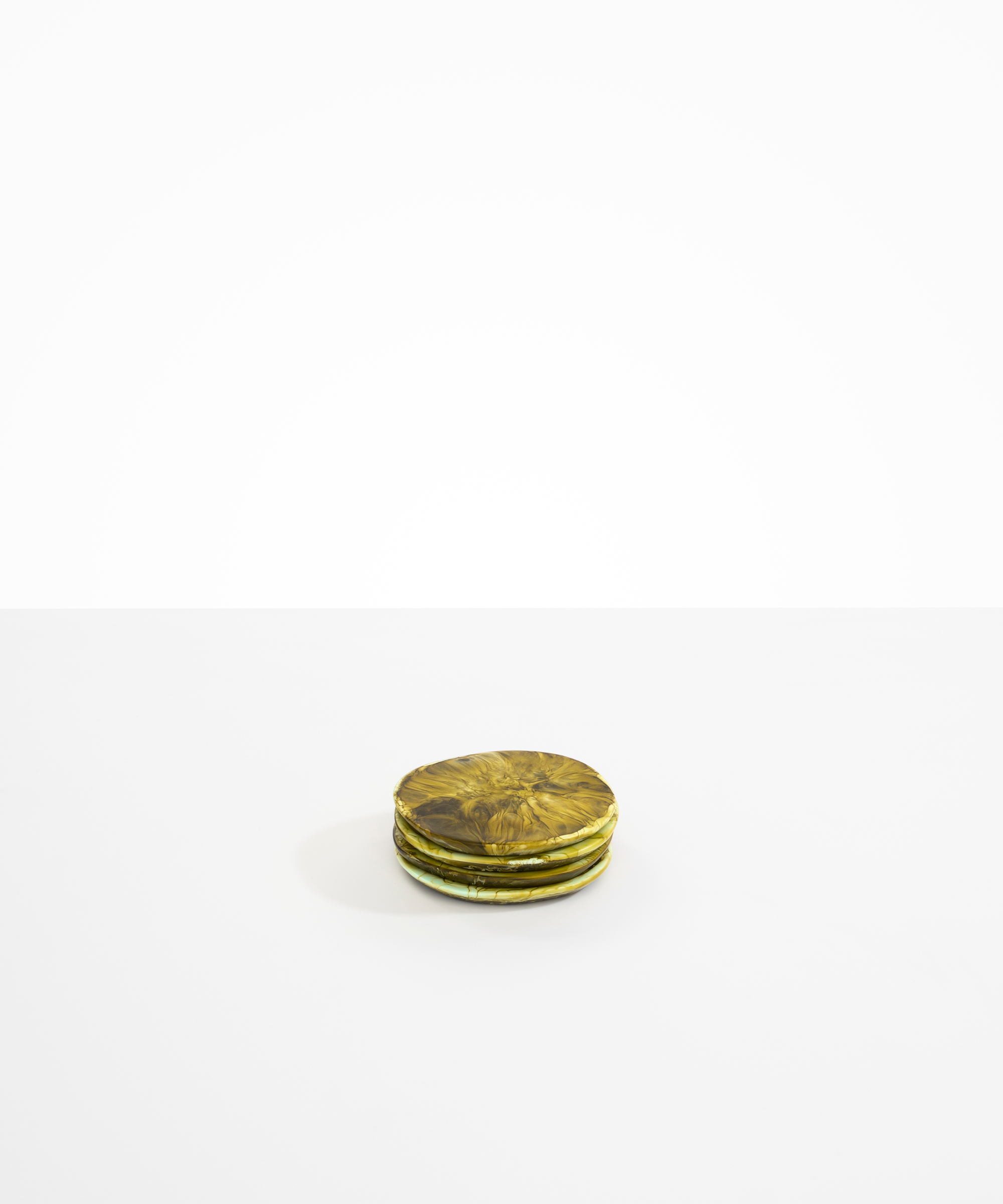 Dinosaur Designs Boulder Coaster Coasters in Malachite color resin