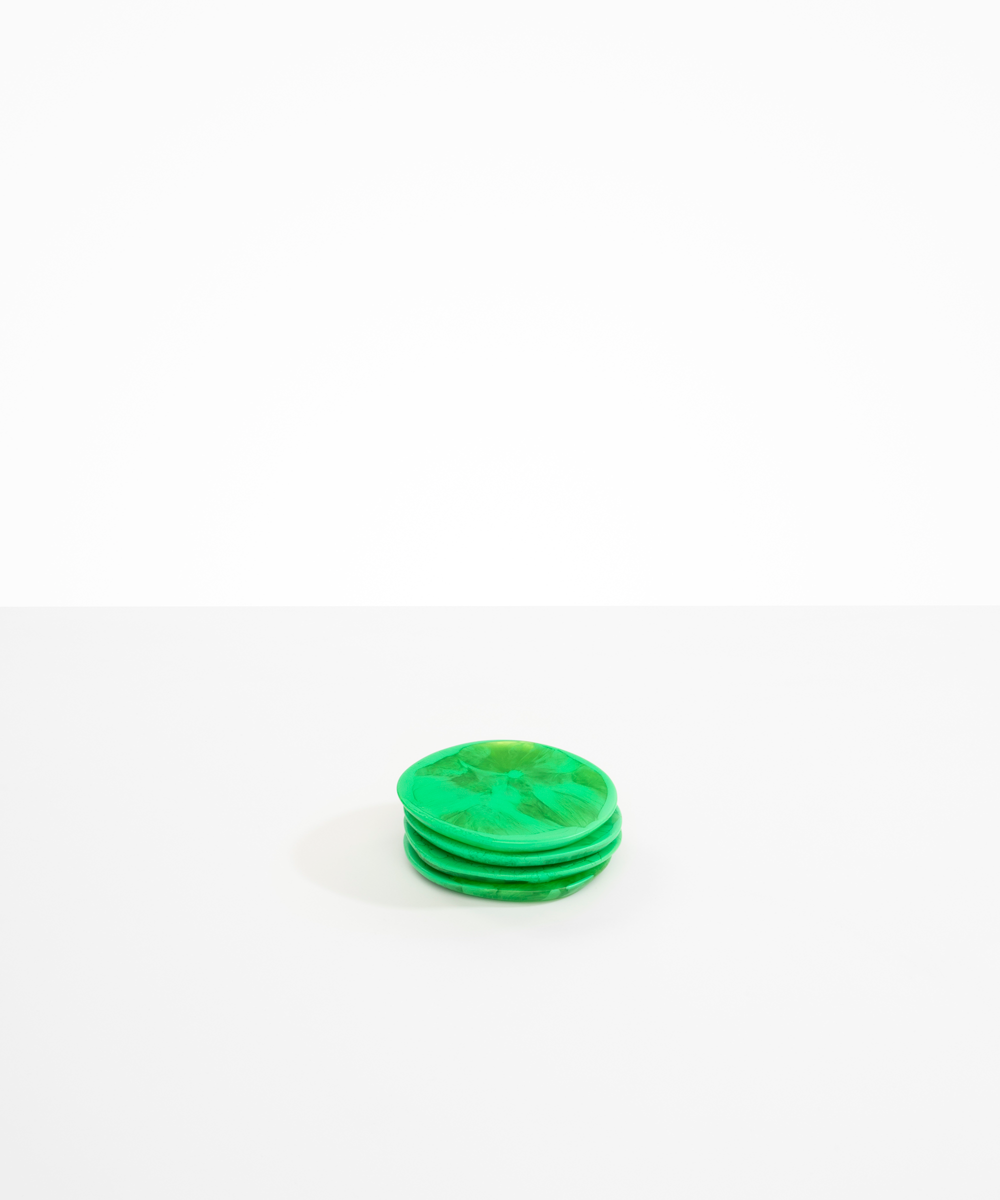 Dinosaur Designs Boulder Coaster Coasters in Leaf color resin