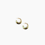 Dinosaur Designs Small Horn Earrings in Malachite color resin with Nano-Coated Brass Material