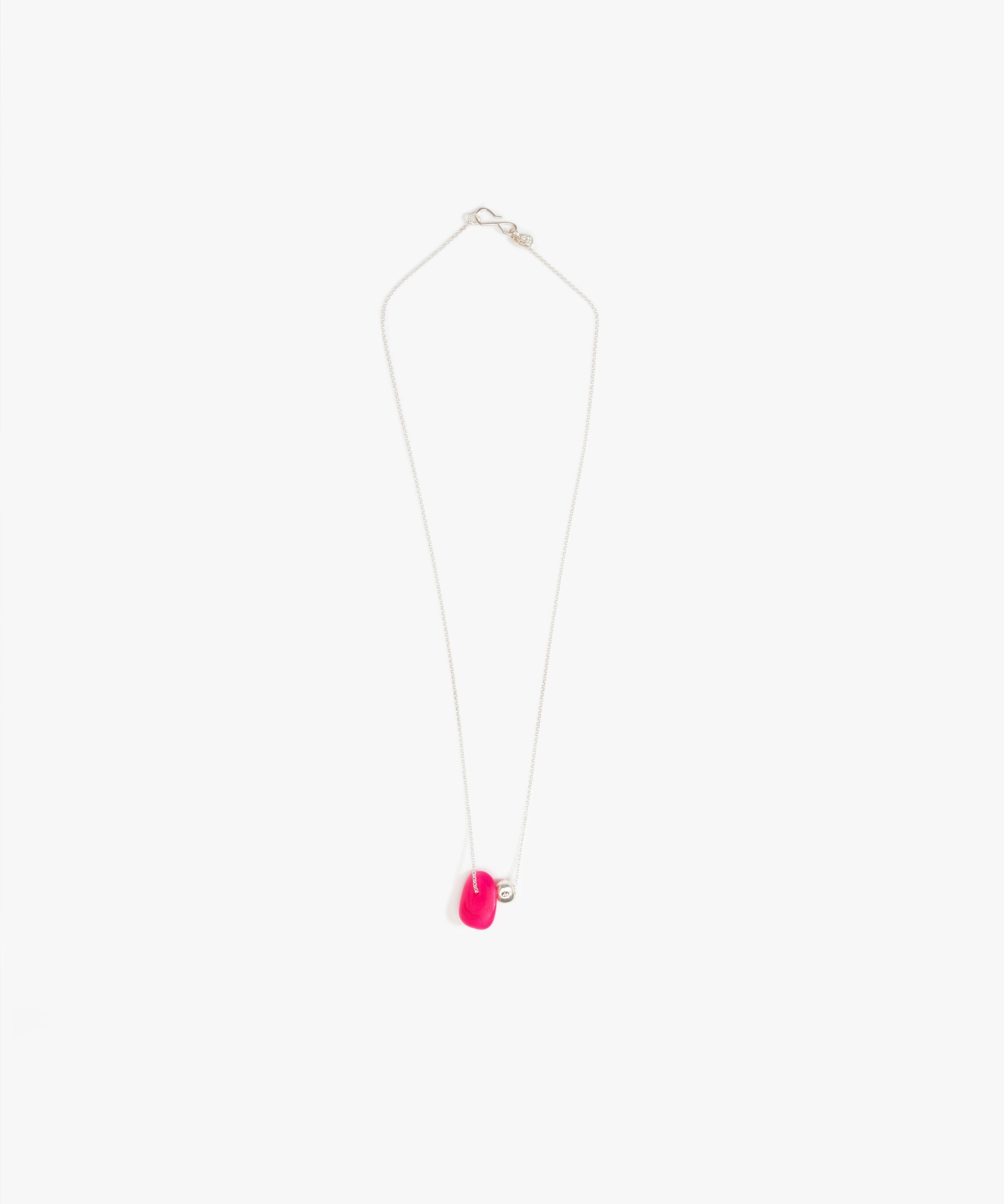 Dinosaur Designs Joie De Vivre Pendant in Flamingo color resin with 925 Sterling Silver Material