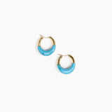 Dinosaur Designs Small Horn Hoop Earrings in Sky color resin with Nano-Coated Brass Material