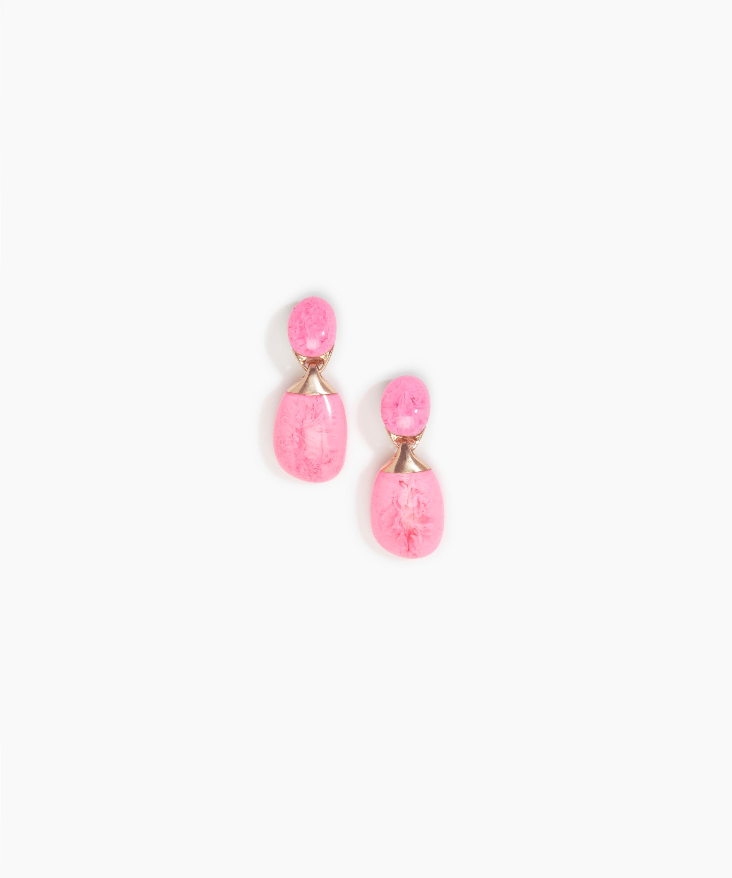 Dinosaur Designs Small River Rock Earrings in Parakeet color resin with Clips Backing