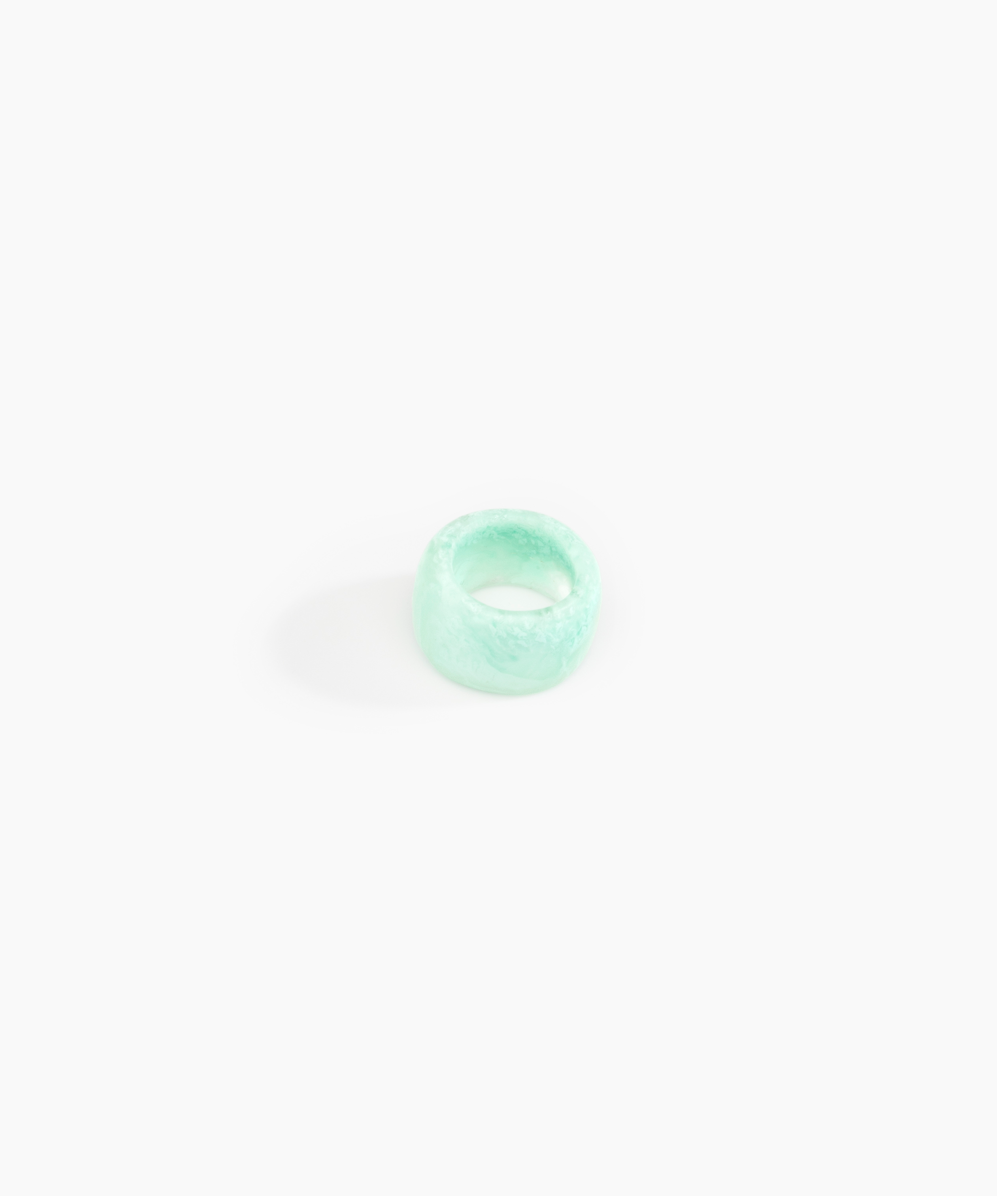 Dinosaur Designs Band Ring in Mint color resin with Wide Fit
