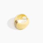 Dinosaur Designs Bold Stone Cuff in Lemon color resin with Brass Material
