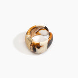 Dinosaur Designs Bold Stone Cuff in Light Horn color resin with Brass Material