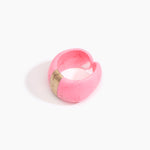 Dinosaur Designs Bold Stone Cuff in Parakeet color resin with Brass Material