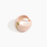Dinosaur Designs Bold Stone Cuff in Rose Swirl color resin with Brass Material