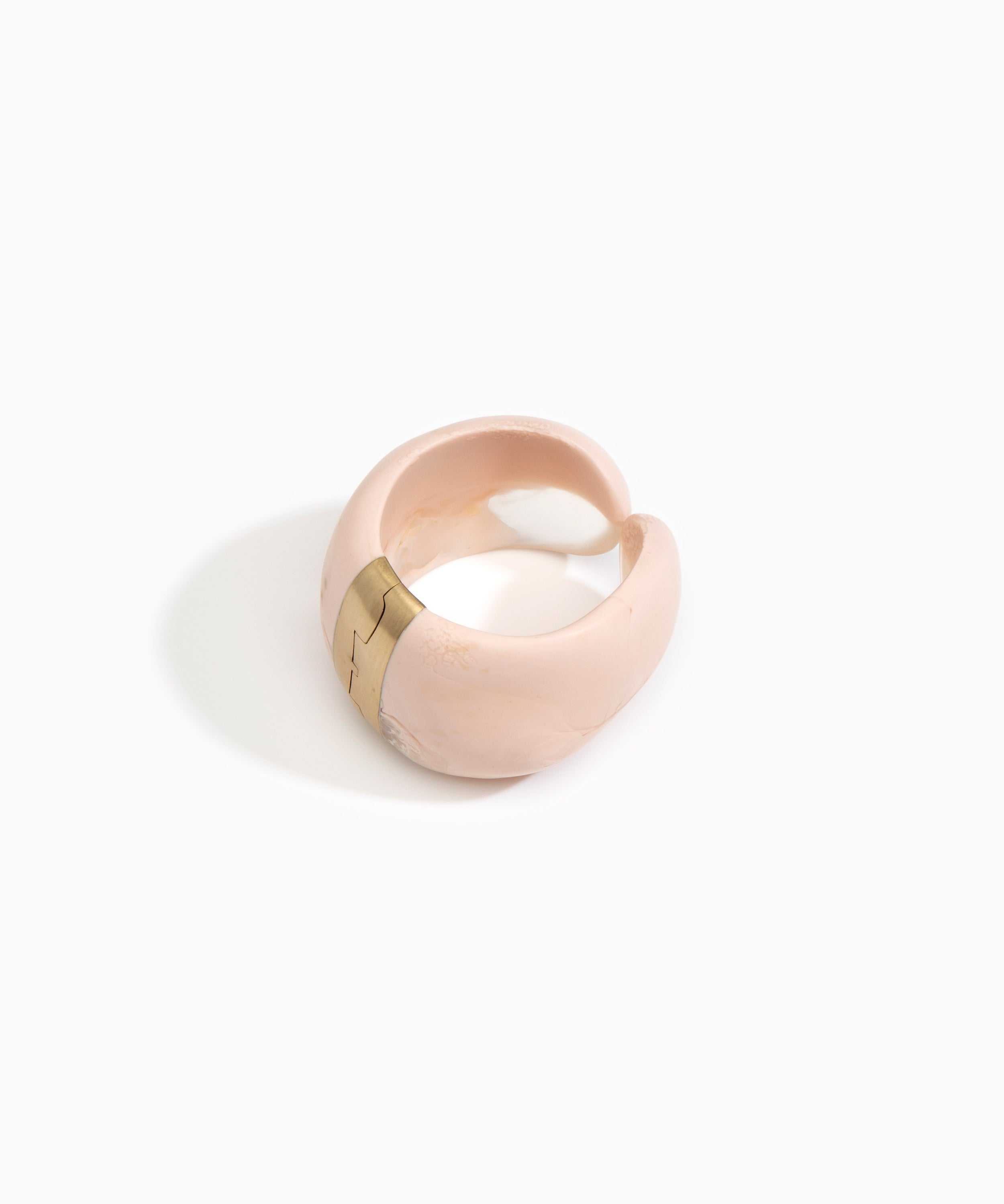 Dinosaur Designs Bold Stone Cuff Bracelets in Rose Swirl Colour resin with Brass Material