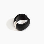 Dinosaur Designs Bold Stone Cuff in Black color resin with 925 Sterling Silver Material