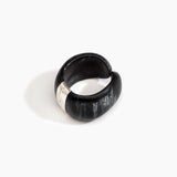 Dinosaur Designs Bold Stone Cuff in Black Marble color resin with 925 Sterling Silver Material