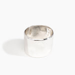 LO Collections Wide Dimpled Bangle in Silver-Plated Brass Material