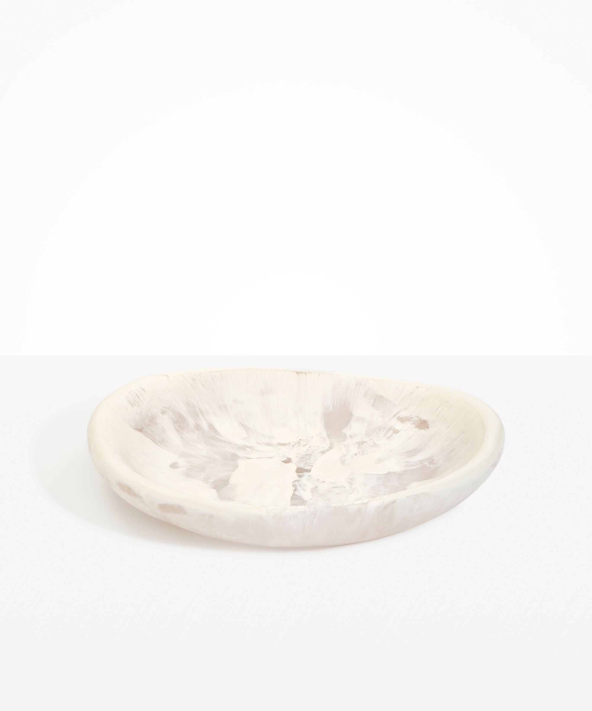Dinosaur Designs Large Bones Bowl in Chalk Swirl color resin