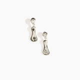 Dinosaur Designs Medium Bones Earrings in Granite color resin with Silver-Plated Brass Material