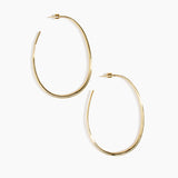 Dinosaur Designs Large Pebble Hoop Earrings in 14k Gold-Plated Brass Material