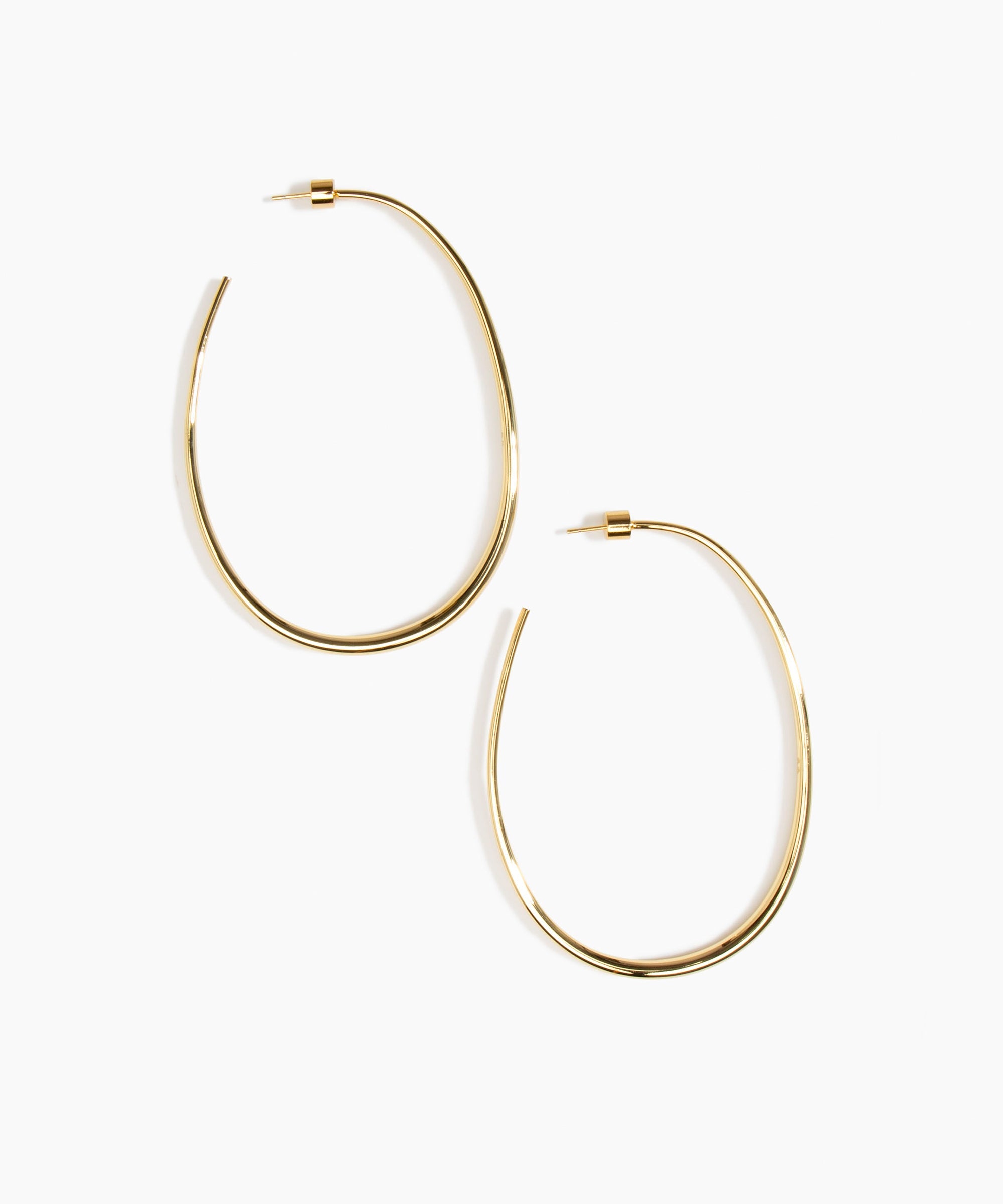 Dinosaur Designs Large Pebble Hoop Earrings in 14k Gold-Plated Brass Material