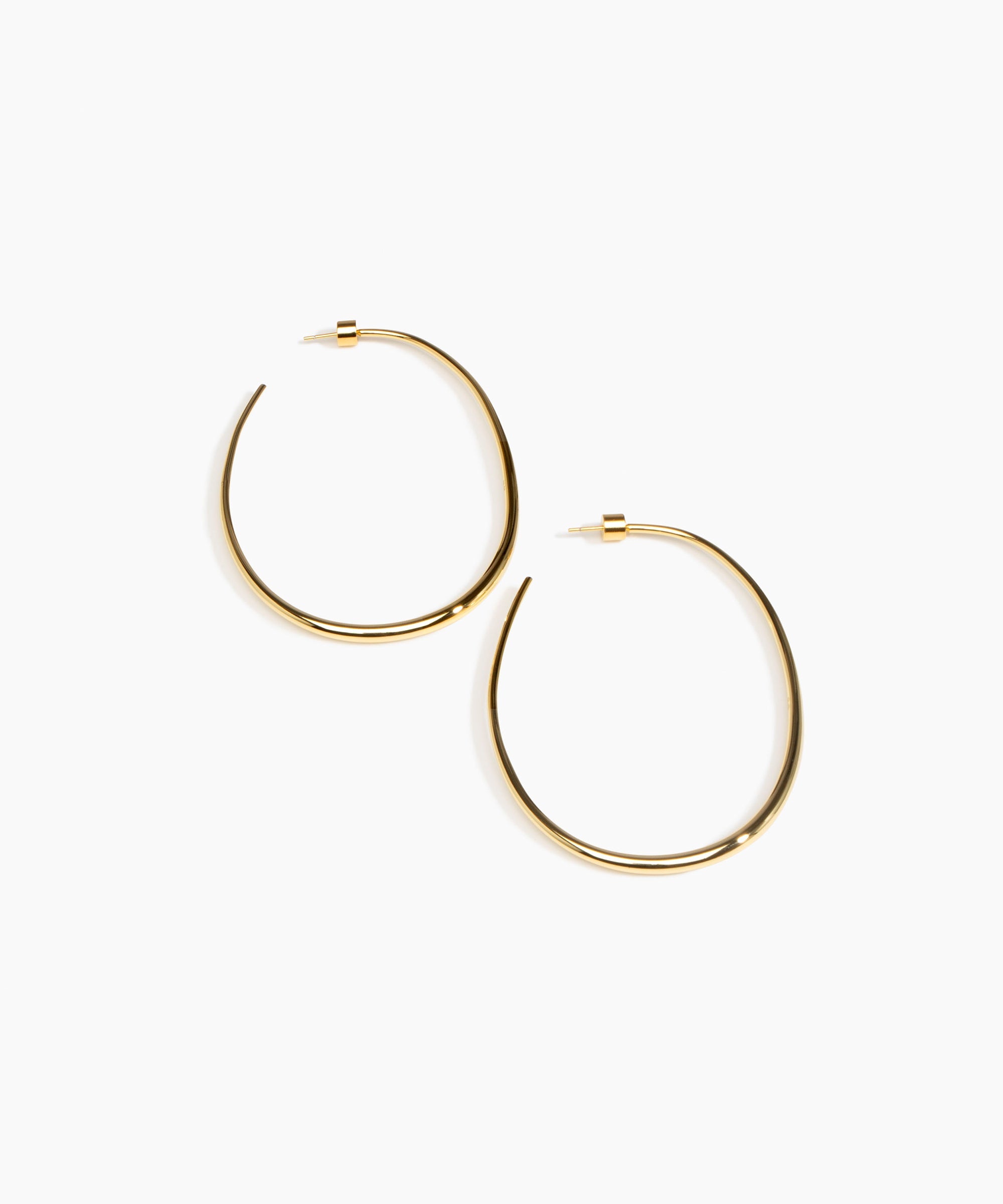 Dinosaur Designs ERDDPEBHOOPL GPL Large Pebble Hoop Earrings GOLD PLATED BRASS